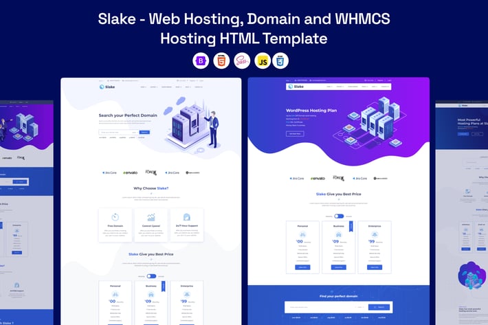 Slake – Isometric Web Hosting, Domain & WHMCS WordPress Theme