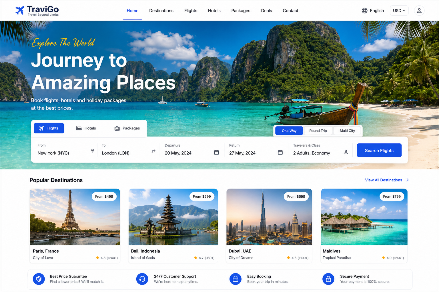 Travel Booking Website