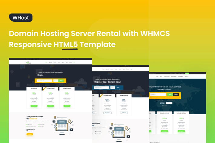 Free HTML Template - WHost-Domain Hosting Server Rental with WHMCS Responsive HTML5 Template